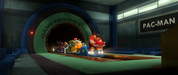 Wreck-It Ralph: stiekem wat kersen gejat bij Pac-Man, op weg naar Game Central Station